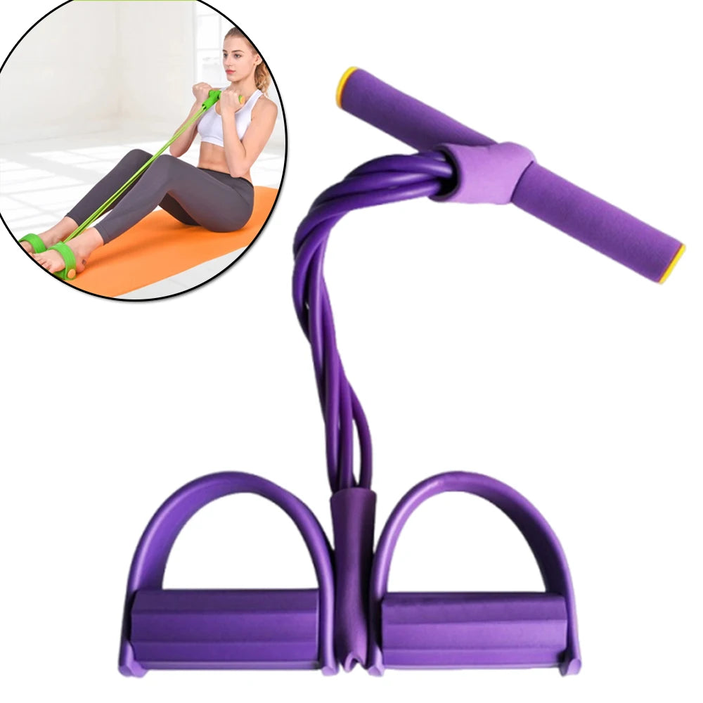 4/6 TubeElastic Yoga Pedal Puller Resistance Band Workout Pull Tension Rope for Abdomen/Waist/Leg Stretching Slimming Training